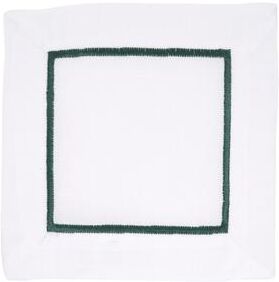 Saro Lifestyle Hemstitched Border Napkins (Set of 4) - Elegant Beverage Napkins for Everyday Entertaining & Cocktail Parties