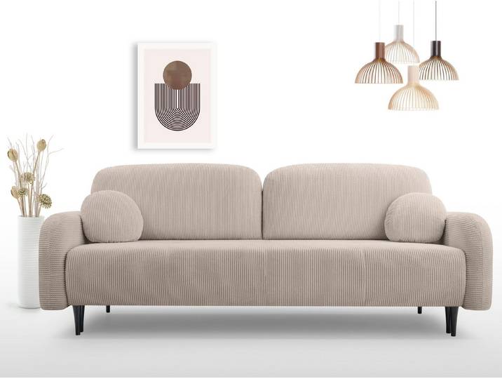 Compleo Schlafsofa mit Bettkasten CLOUD, Modern Wohnzimmer, Cordstoff, Sofa ist ausziehbar