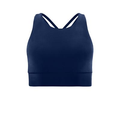 Sport-Bustier WINSHAPE "Functional Comfort Sport-BH SB103C", Damen, Gr. M, Normalgrößen, blau (dunkelblau), 85% Polyester, 15% Elasthan, BHs, mit Rücken-Applikation