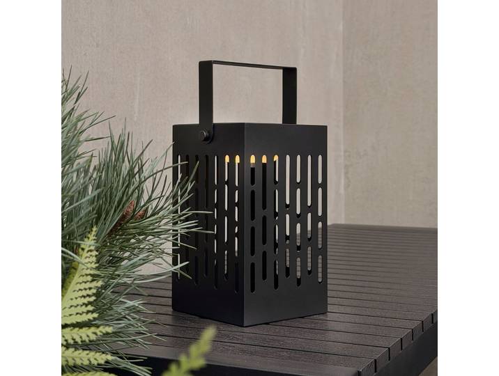Lanterne LED solaire Luma, noire, 20 cm, IP44 - Dyberg Larsen - Moderne - Métal - À ampoule unique