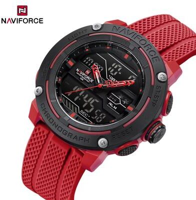 Inspired Finds NAVIFORCE Dual Display Sport Watch For Men With Stopwatch And Date black Red