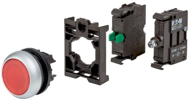 Eaton Bouton-poussoir lumineux M22-DL-R-K10LED-BVP appareil complet (110932)