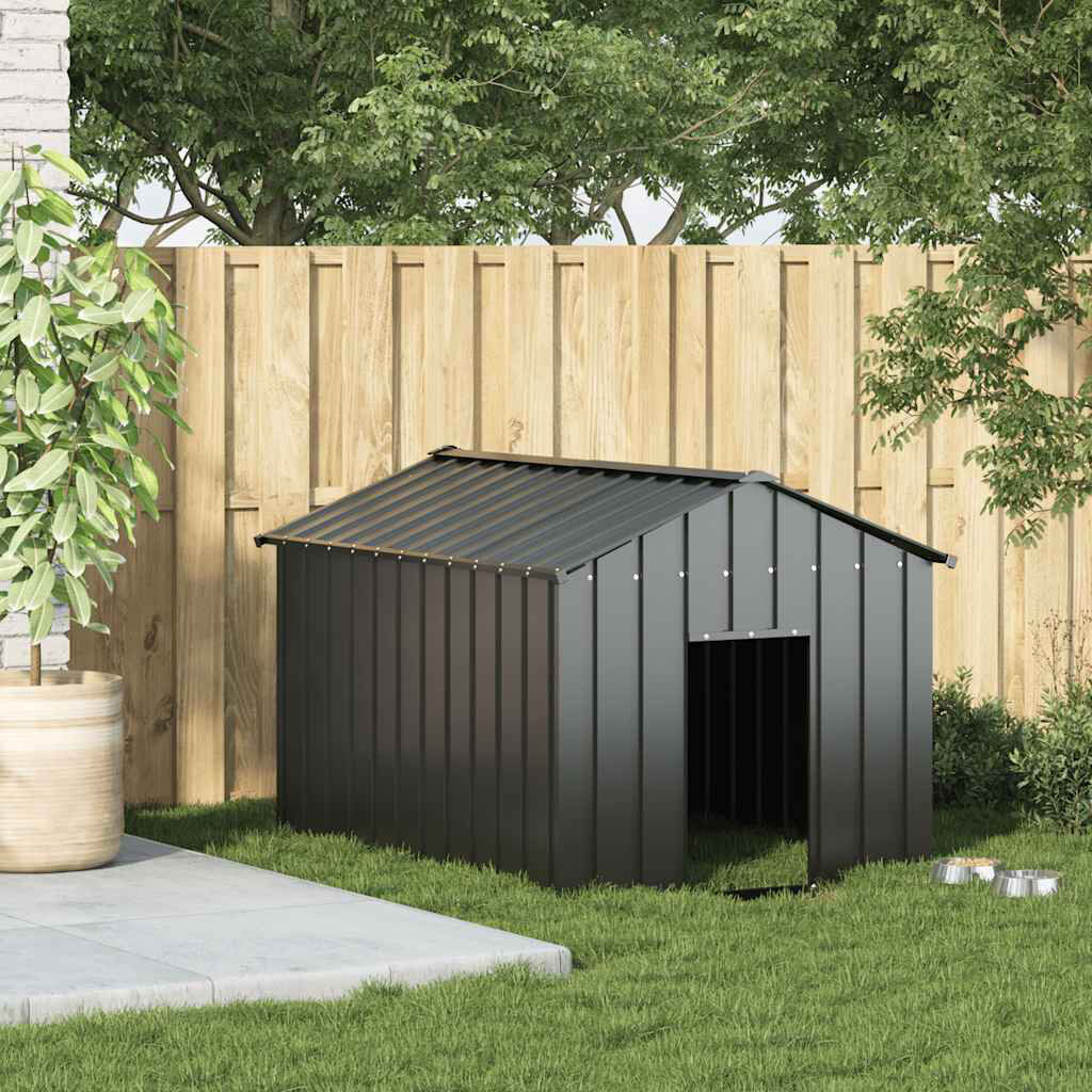 Archie & Oscar Barys Galvanised Steel Dog House Anthracite 101cm H x 113cm W x 153cm D