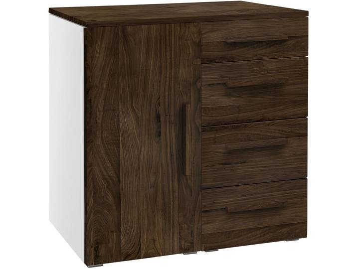 Hasena Kommode Jenni weiss/Nussbaum Holz/MDF B 90 H 86 cm