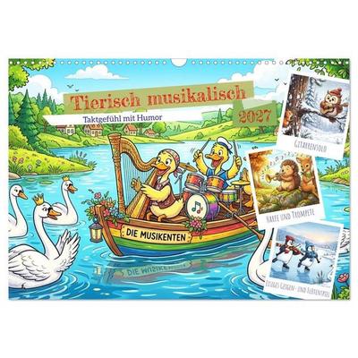 Tierisch musikalisch - Taktgefühl mit Humor (Wandkalender 2027 DIN A3 quer), CALVENDO Monatskalender