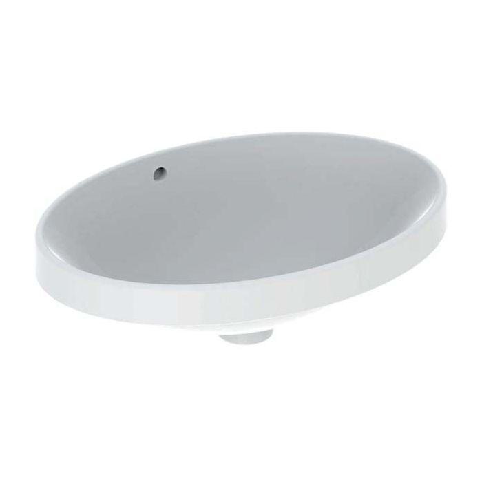 Geberit VariForm Einbauwaschtisch 500717012 55x40cm, ohne Hahnloch, mit Überlauf, oval, weiß