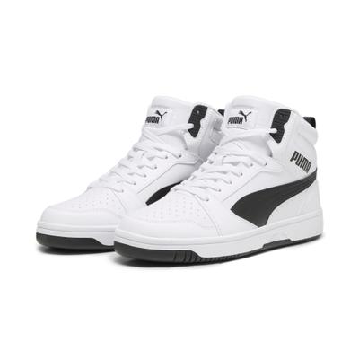 Sneaker PUMA "Rebound Sneakers Erwachsene", Herren, Gr. 37,5, schwarz-weiß (weiß schwarz), Obermaterial: Synthetik, Textil. Futter: Textil. Innensohle: Keine Angabe, Textil. Laufsohle: Gummi, Schuhe Sneaker