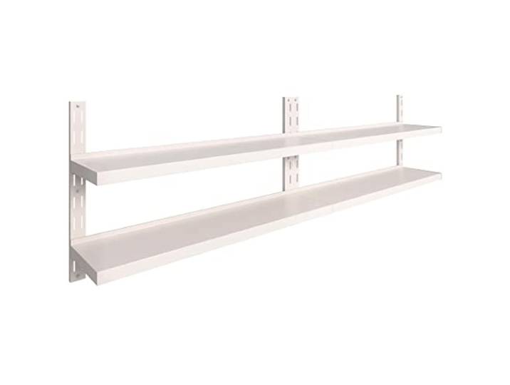 vidaXL Schweberegale mit 2 Böden 2 STK. Edelstahl 300x30 cm