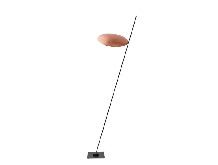 CATELLANI & SMITH lampadaire LEDERAM F1 (Tige noire / disque cuivre - Métal)
