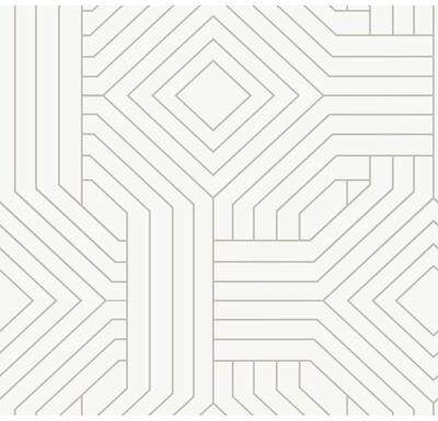 Candice Olson Diverging Diamonds White Wallpaper