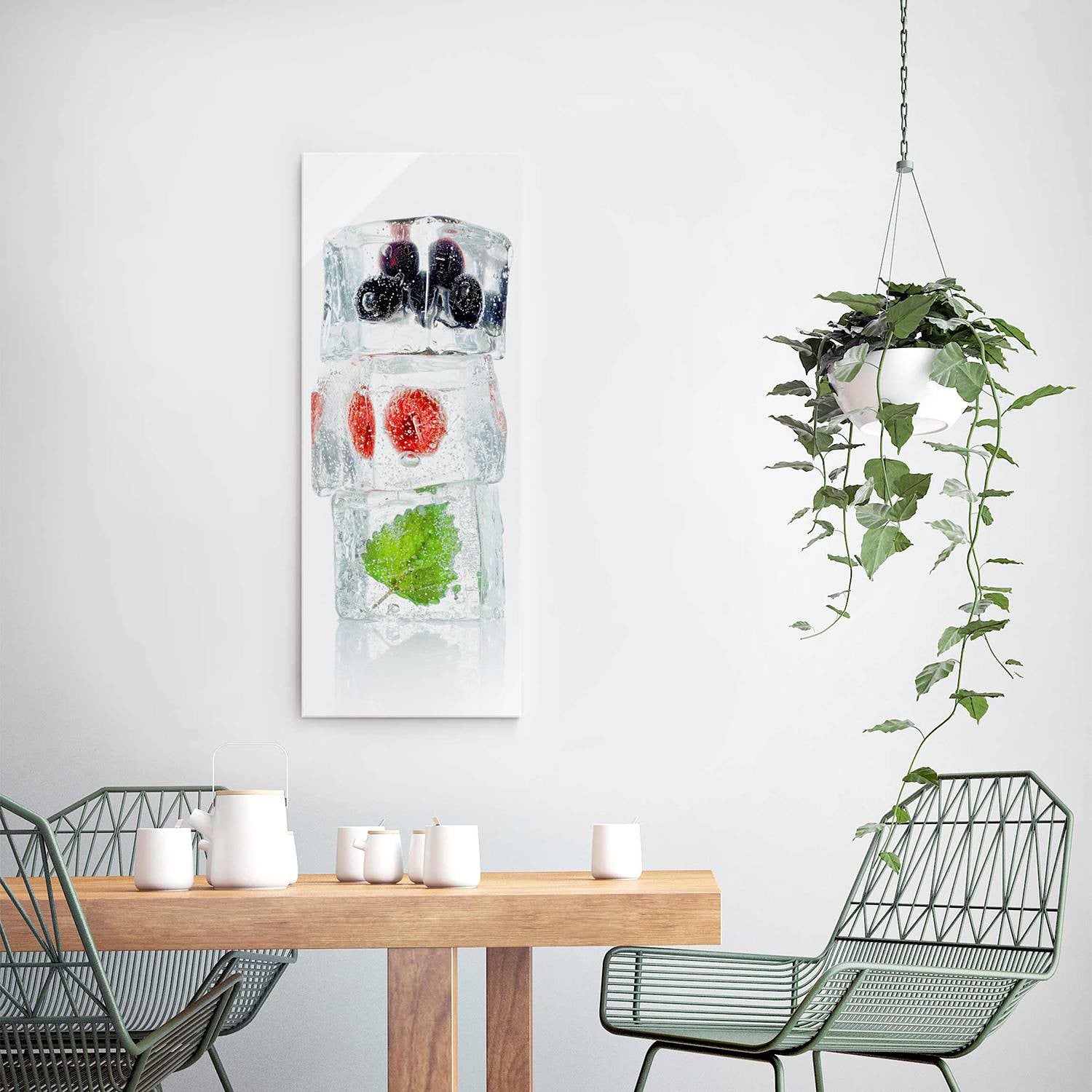 home24 Glazen Afbeelding Frambozen & Bosbessen Multicolour