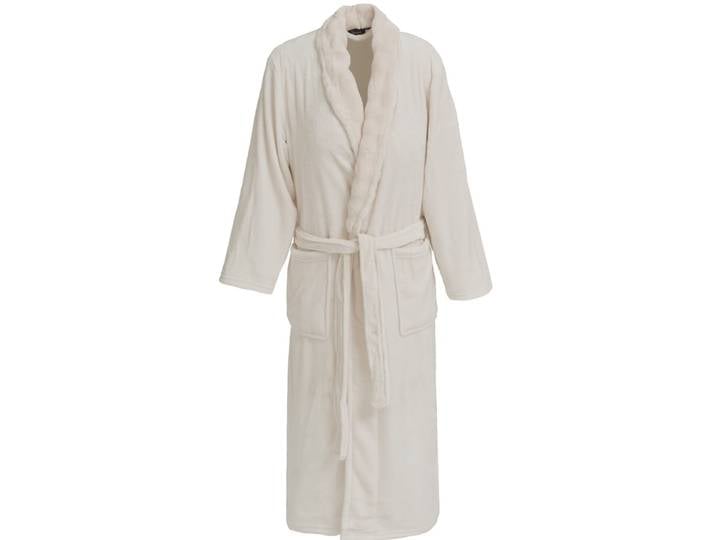 Peignoir polaire femme doux et chaud ecru l