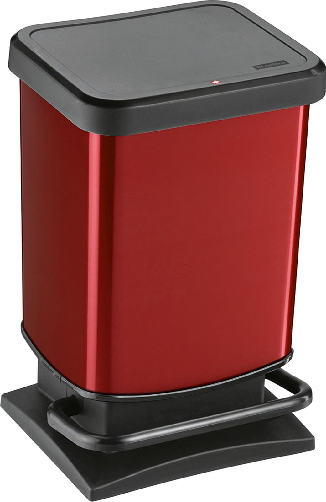 Rotho Paso Rechthoekige Plantenbak voor Terras, Rood, 20 liter