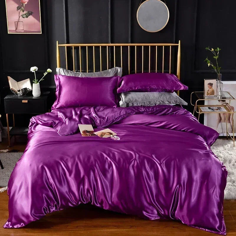 La parure de lit Parure de Lit en Satin violet - 50x75 cm 220x240 cm