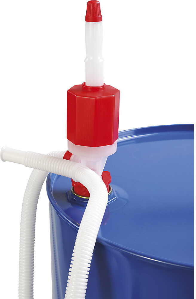 Kanister-/Fass-Siphon-Handpumpe, für leichte Öle, Lösungsmittel, Säuren, PE eurokraft basic