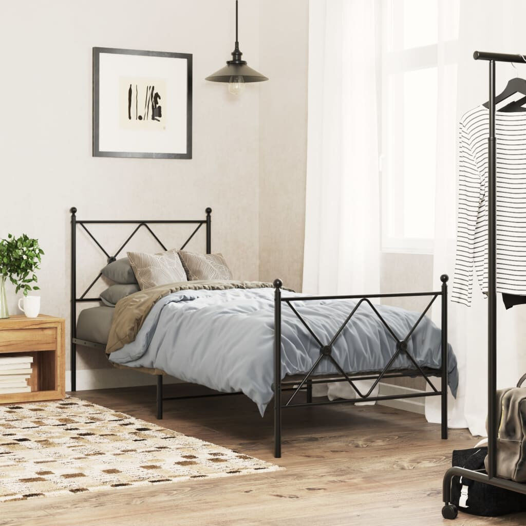 Brambly Cottage Caba Metal Bed Black 120 x 200cm