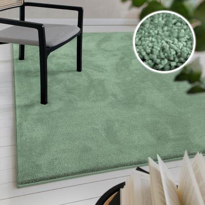 Teppich OTTO HOME "Lisbea", grün (mint grün), B:200cm H:17mm L:290cm, Polypropylen, moderner dichter weicher Kurzflorteppich, Wohnzimmer, Schlafzimmer