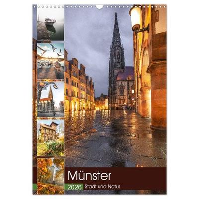 Münster - Stadt und Natur (Wandkalender 2026 DIN A3 hoch), CALVENDO Monatskalender