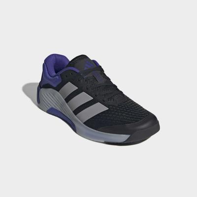 Trainingsschuh ADIDAS PERFORMANCE "DROPSET 4", Herren, Gr. 47, core schwarz, halo silber, pure lila, Synthetik, Textil, Schuhe, für besseren Halt beim Gewichtstraining