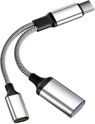 INF Multifunktionaler USB-C auf USB Adapter mit Ladefunktion Silber