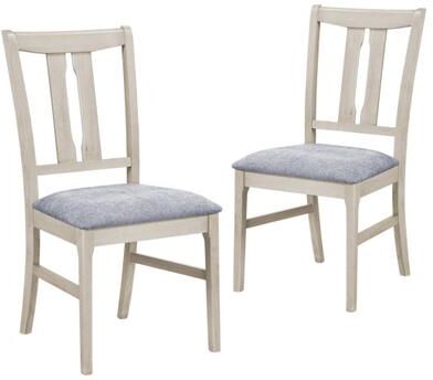 Costway Set of 2 Wooden Upholstered Dining Chairs with High Curved Back-Gray