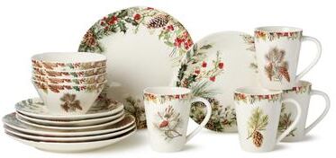"Certified International Woodland 16pc Dinnerware Set, Service for 4 - 11""L x 11""W x 1.25""H"