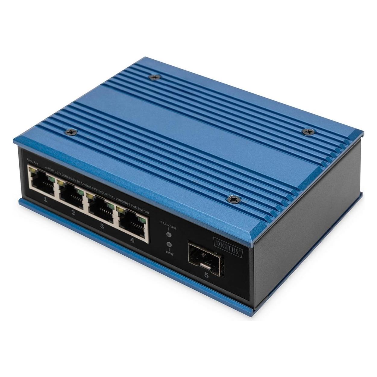 Digitus 4-Port 10/100Base-TX to 100Base-FX Industrial Ethernet Switch (4 Ports) (DN-651131)