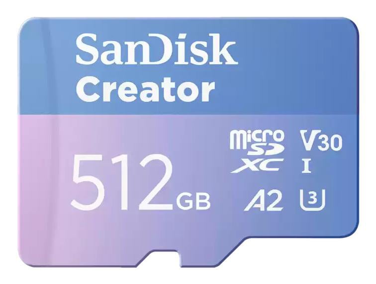 SANDISK Creator microSD-Karte 512GB UHS-I-Speicherkarte bis 190 MB/s SDSQXAV-512G-GN6MS