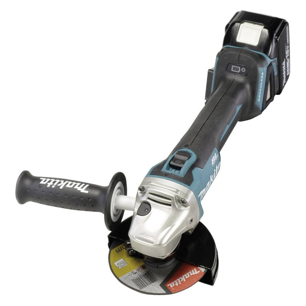 Makita DGA 504 RFJ3 Akku Winkelschleifer 18 V 125 mm Brushless + 3x Akku 3,0 Ah + Ladegerät + 5x Tre (125 mm) (DGA504RFJ3)