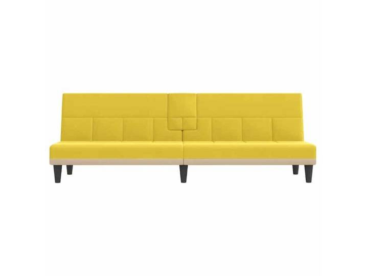 Jaune SOFA Convertible - Moderne - Canapé-lit - avec porte-gobelets jaune clair tissu C583