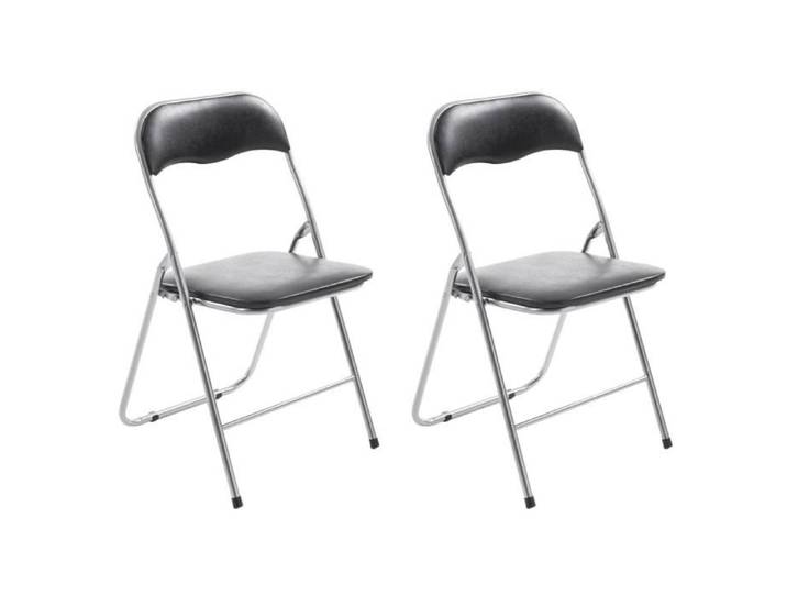 Chaise de Cuisine Pliable - CLP - Felix - Lot de 2 - Métal - Noir