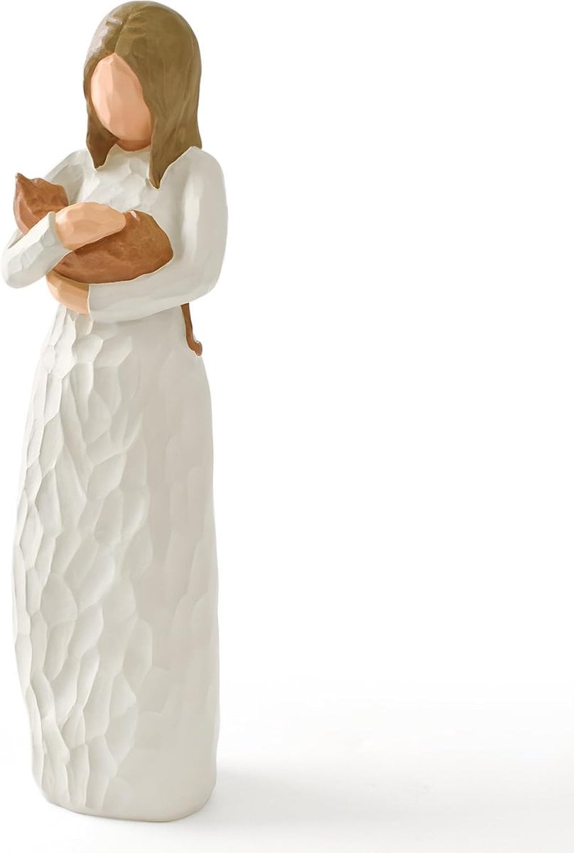 Cuayaes Kat Beeldje Vriendschap - Handgeschilderd Resin Figuur voor Kattenliefhebbers