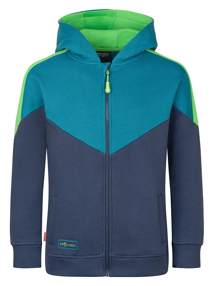 Trollkids Sweatjacke "Flekkefjord" in Blau - 98