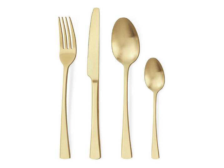 LuxusKollektion Besteck-Set Besteckset Edelstahl 24 24 Teilig matt Champagner Gold 24 teilig
