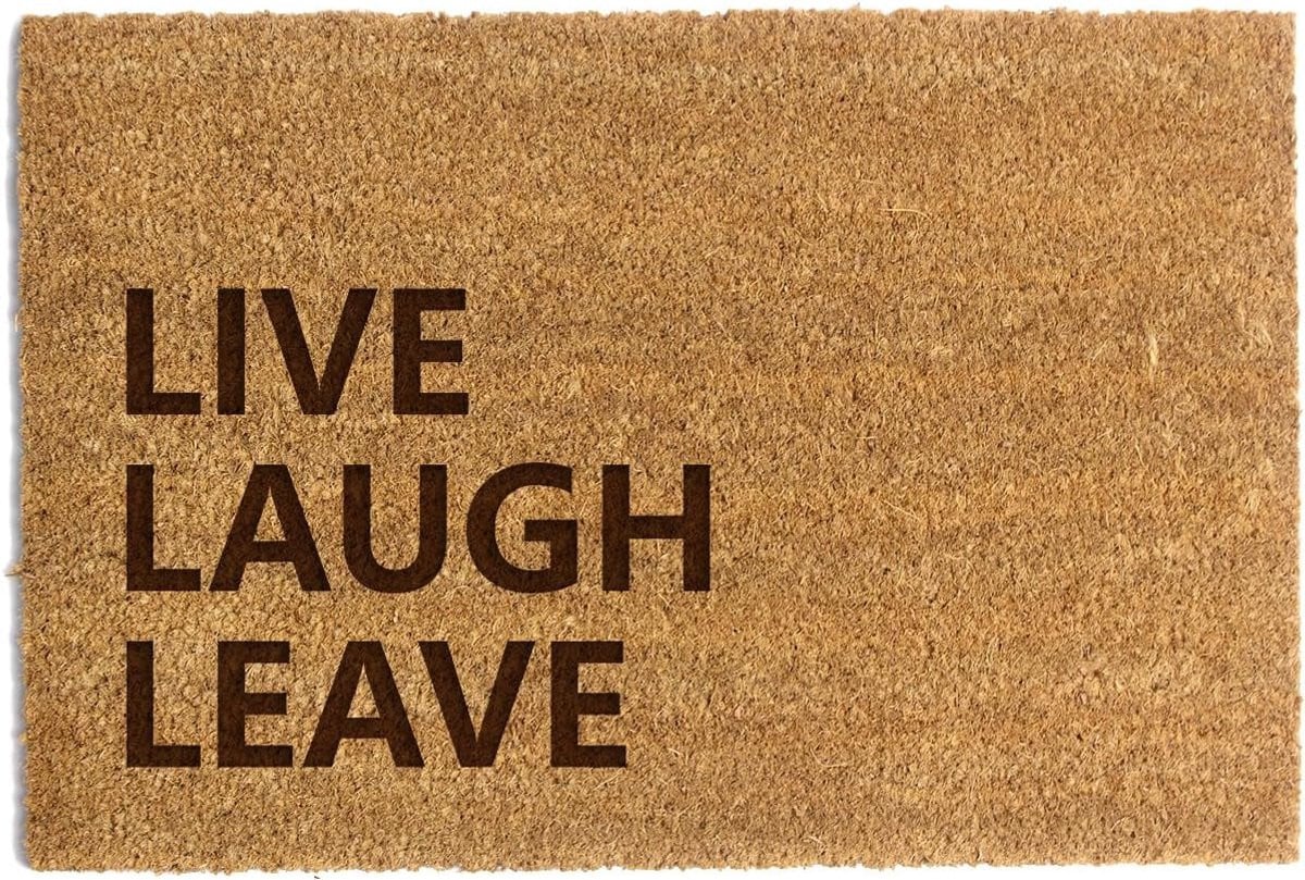Kokosmat Live Laugh Leave - Grappige deurmat voor thuis - 40 x 60 cm