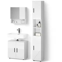 BADMÖBEL-SET Ronco, Weiß Hochglanz, 3-teilig