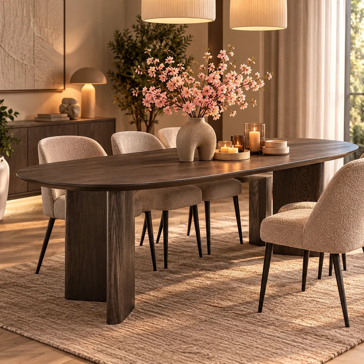Richmond Interiors Eettafel Durban 220, Ovaal, Bruin, Eikenfineer
