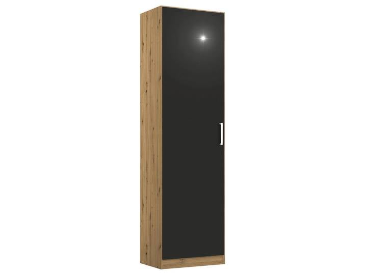 Rauch Möbel Drehtürenschrank, Eiche Artisan, Grau, 47x210x54 cm, Blauer Engel, Made in Germany, Schlafzimmer, Kleiderschränke, Drehtürenschränke
