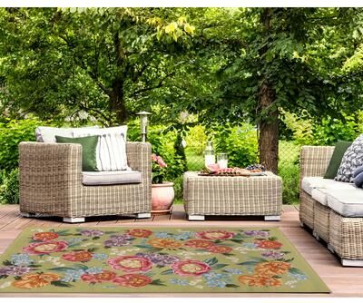 Lush Decor Marina Secret Garden Indoor/Outdoor Area Rug