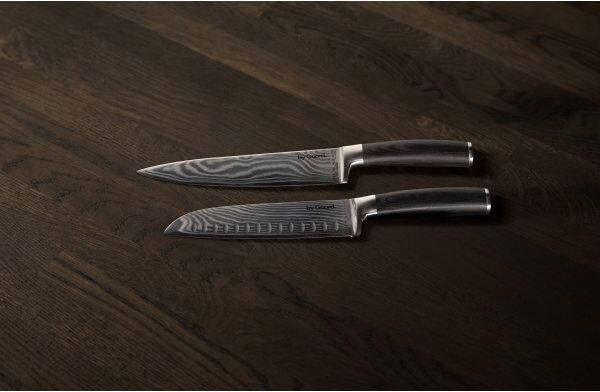 By Gaard Damascus Chef- 8" & Santoku Kniv 7"