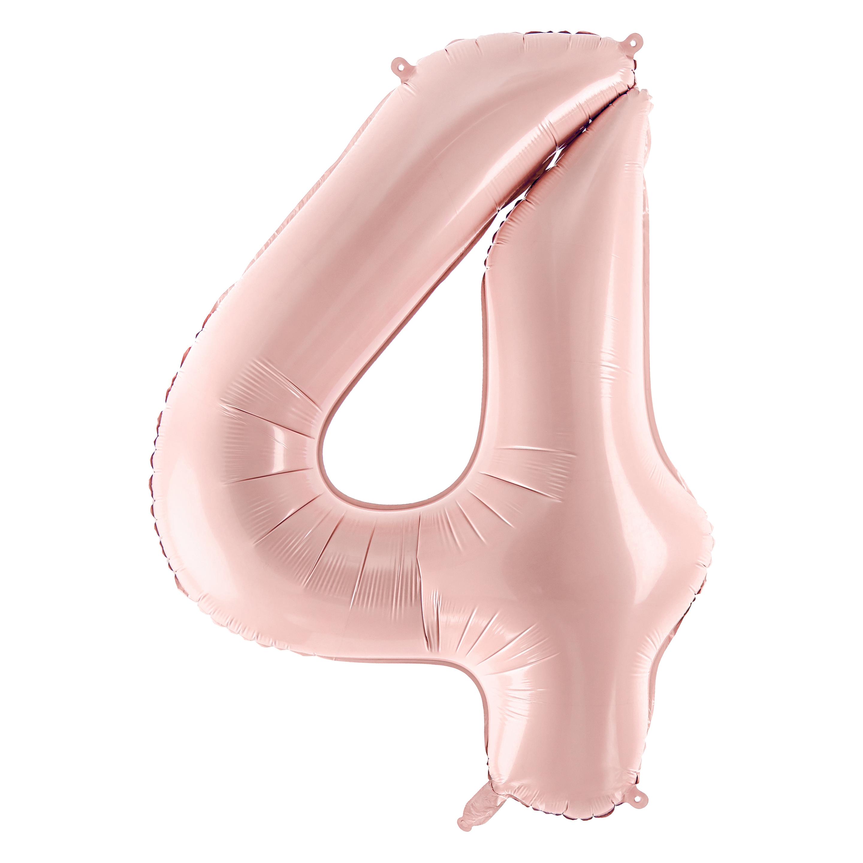Partydeco Folienballon 4 hellrosa 72cm (1x) (FB230P4081J)