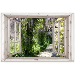 GARTENPOSTER Blauer Regen - Blumen - Aussicht - Baum - Frühling Poster für draußen 180x120 cm