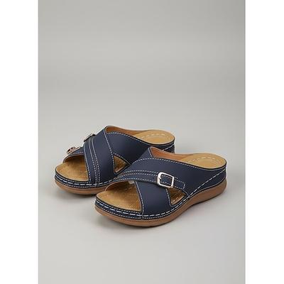 Bequeme Damen-Sandalen mit gekreuzten Riemen und Schnalle – stützende, offene Schuhe zum Laufen, für den Alltag, Reisen, Gartenarbeit, Shopping und Freizeitaktivitäten