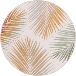 Pergamon, Teppich, Designer Teppich Faro Tropical Blätter Rund (120 cm)