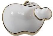 Classic Touch "White Porcelain Apple Dish Gold Edged, 10.5"""