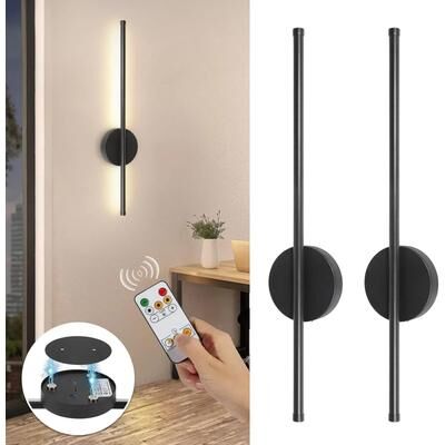 Uplift Picks Black Rechargeable Wall Sconce Pair With Remote Dimmable Cordless Lighting 2 Packs black