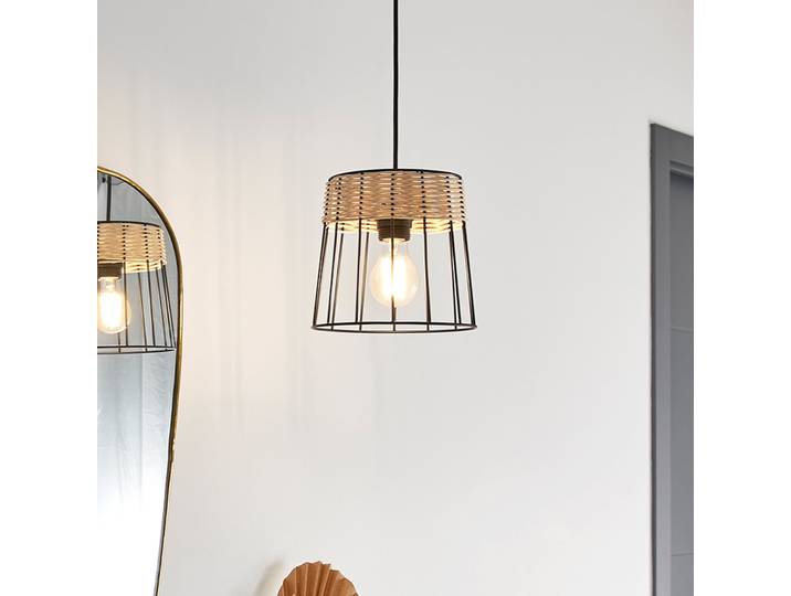 Suspension Indah noire Ø 20 cm - COREP SAS - Salon / séjour - Métal - Avec abat-jour