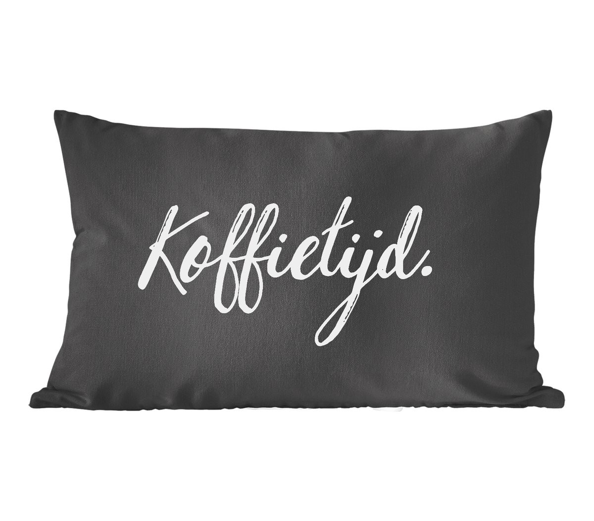 PillowMonkey Sierkussen Koffietijd met Quote - 60 x 40 cm