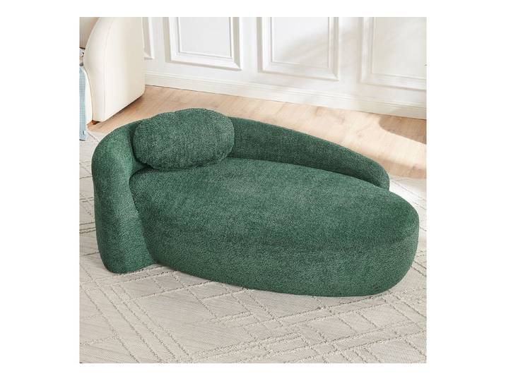 Celya Sofa Minimalistisches Teddyfleece-Sofa mit abgerundetem Design, weich gepolsterte Couch mit Kissen