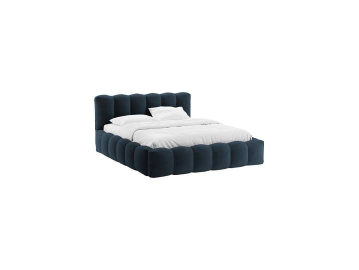 Design Polsterbett „Lupine“ mit Ablagefach - Bouclé Dunkelblau Liegefläche 200 x 200 cm Chosen by Bloomingloft